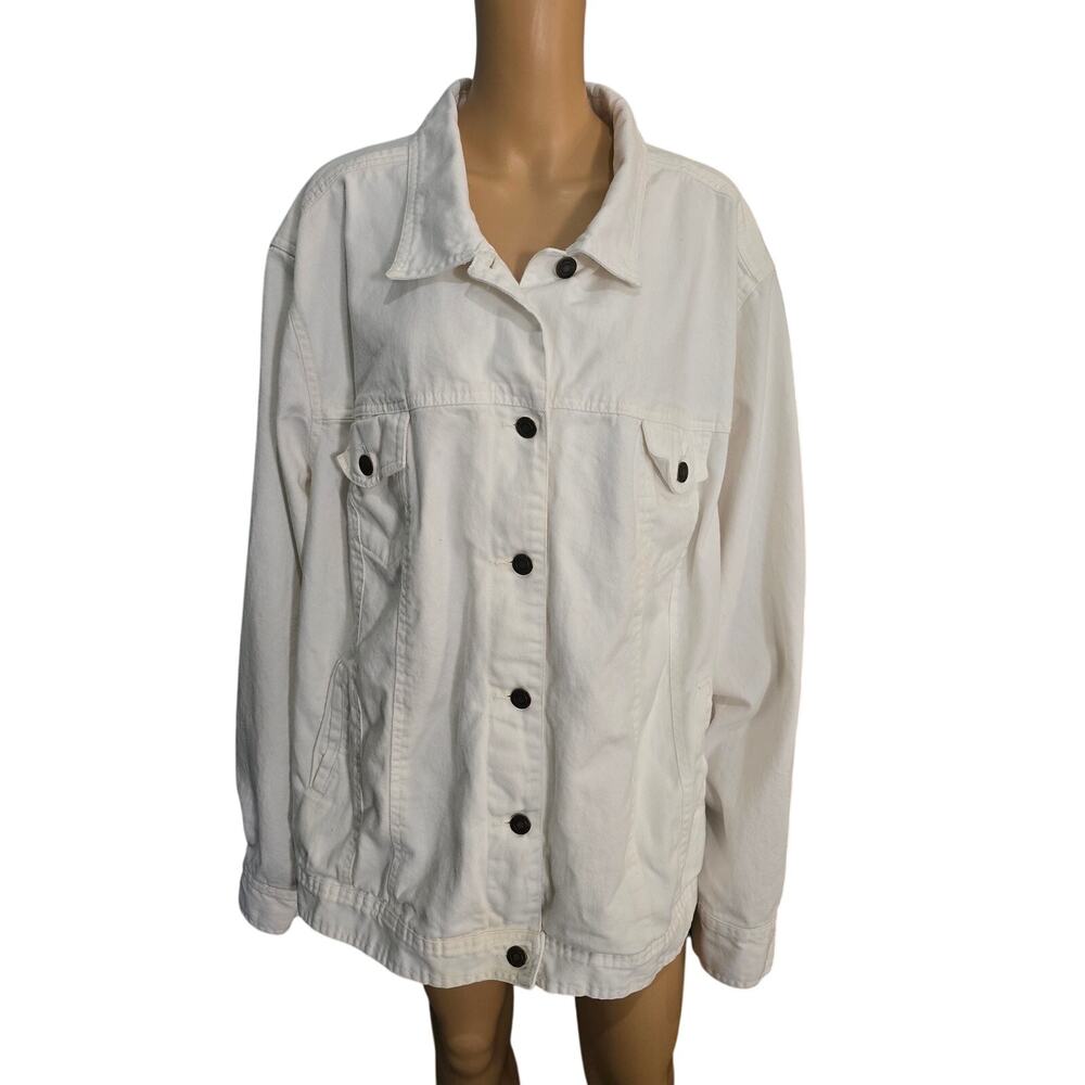 Jessica London White denim jacket 36W